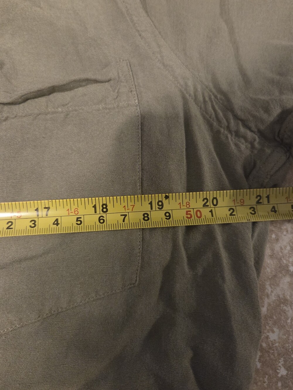 Portuguese Flannel Men's Dogtown Collar Camp Olive Green Linen Blend Shirt Sz S - Picture 6 of 7